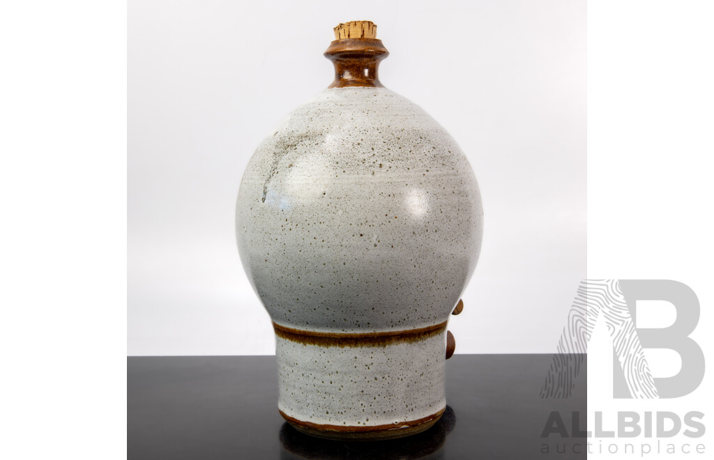 Australian Studio Pottery Urn with Wooden Spigot by Cannie Ridge Pottery Harcourt
