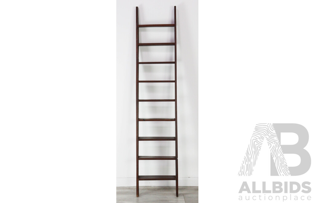 Mahogany Librarian Bookcase Ladder