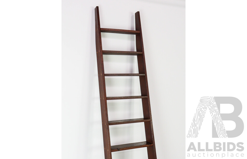 Mahogany Librarian Bookcase Ladder