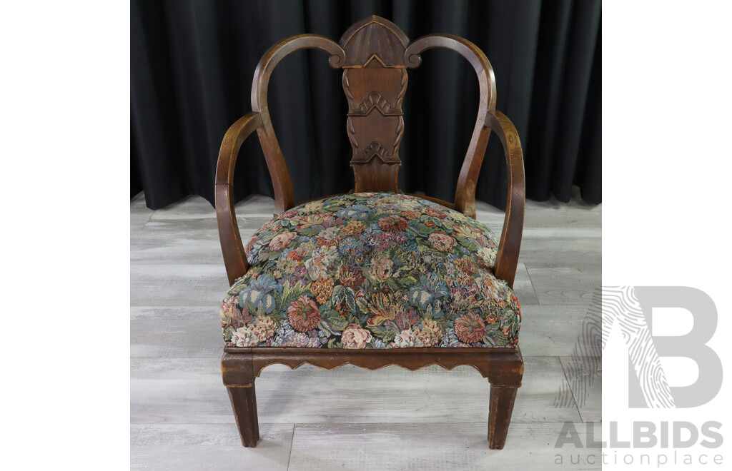 Good Set of Three Late Edwardian Oak Parlour Chairs