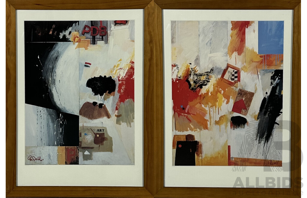 Per Dahl, (20th Century, Danish, 1930-), Reflection I and Reflection II, Quality Colour Print of Original Mixed Media Works, 77 x 57 cm (frames) (2)