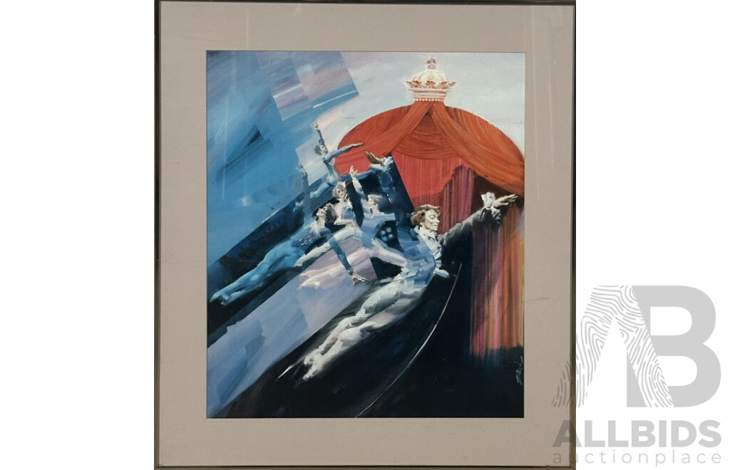 Charles Billich, (20th Century, Croation-Australian, 1934-), Royal Dancers, Quality Print of Original Oil, 61 x 55 cm (frame)