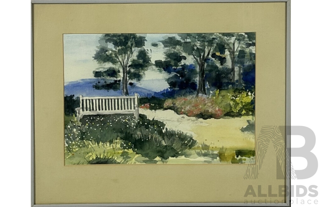 Artist Unknown, (Date Unknown), Solitiude Seat, Watercolour on Card, 41 x 51 cm (frame)