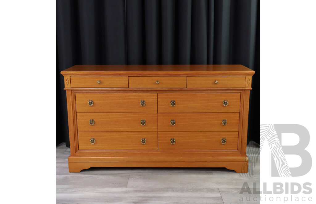 Modern Timber Nine Drawer Sideboard by Burgess