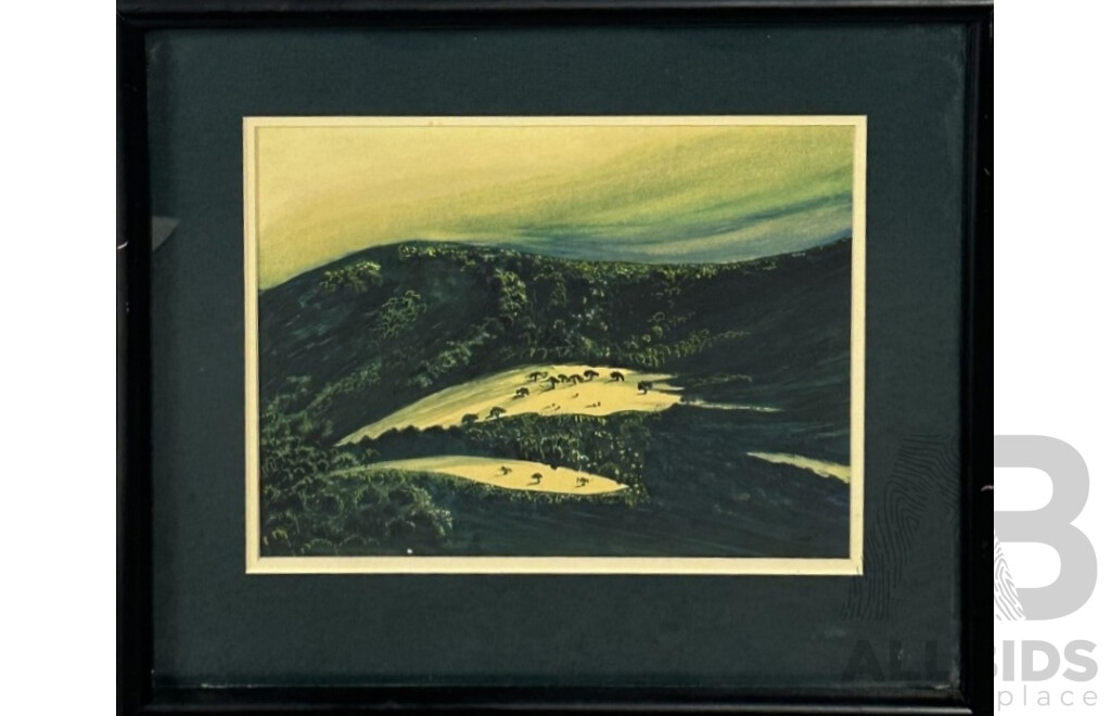 Theo Kirkham, (20th Century), Hidden Meadow, Mixed Media Watercolour, 38 x 44 cm (frame)