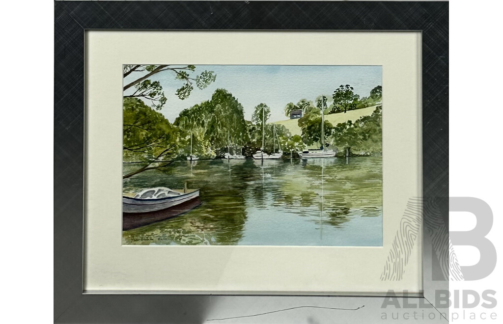 John Webster (20th Century), Moored Boats (2015) & Cradle Mountain, Pair of Watercolours, (2) 43 x 52 cm & 38 x 45 cm (frames) (2)