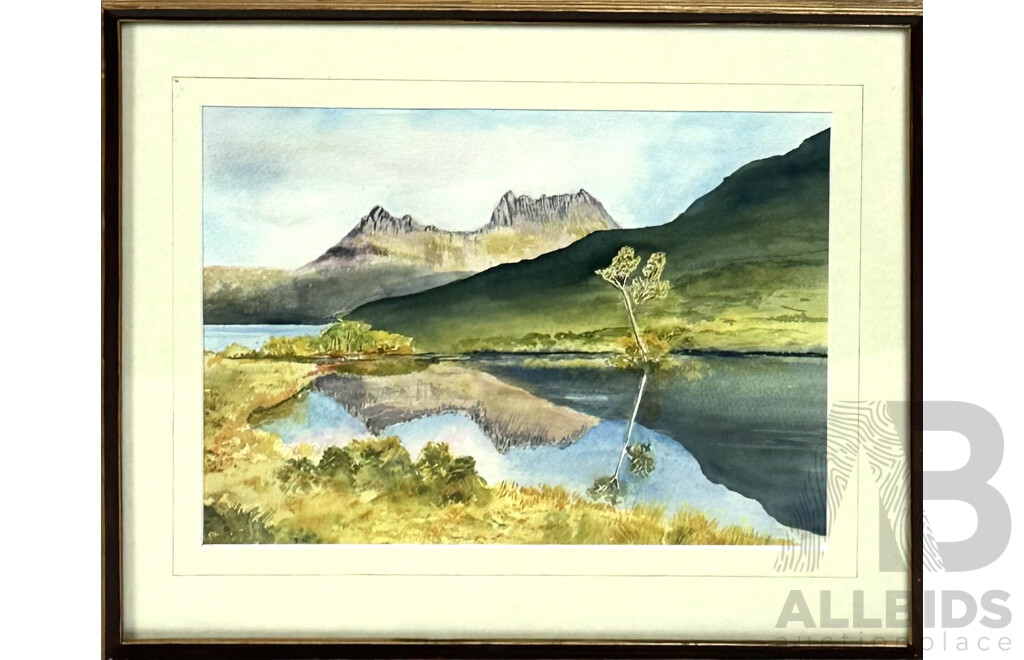 John Webster (20th Century), Moored Boats (2015) & Cradle Mountain, Pair of Watercolours, (2) 43 x 52 cm & 38 x 45 cm (frames) (2)