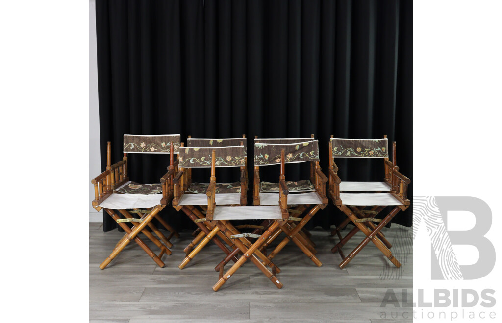 Set of Nine Vintage Telescope Folding Directors Chairs
