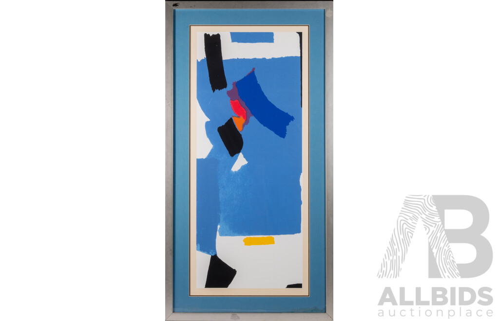 Vlado Fieri, (20th Century, Italian), Composizione Blu (1990s) & Untitled, Pair of Serigraphs, 107 x 56 cm (frames) (2)