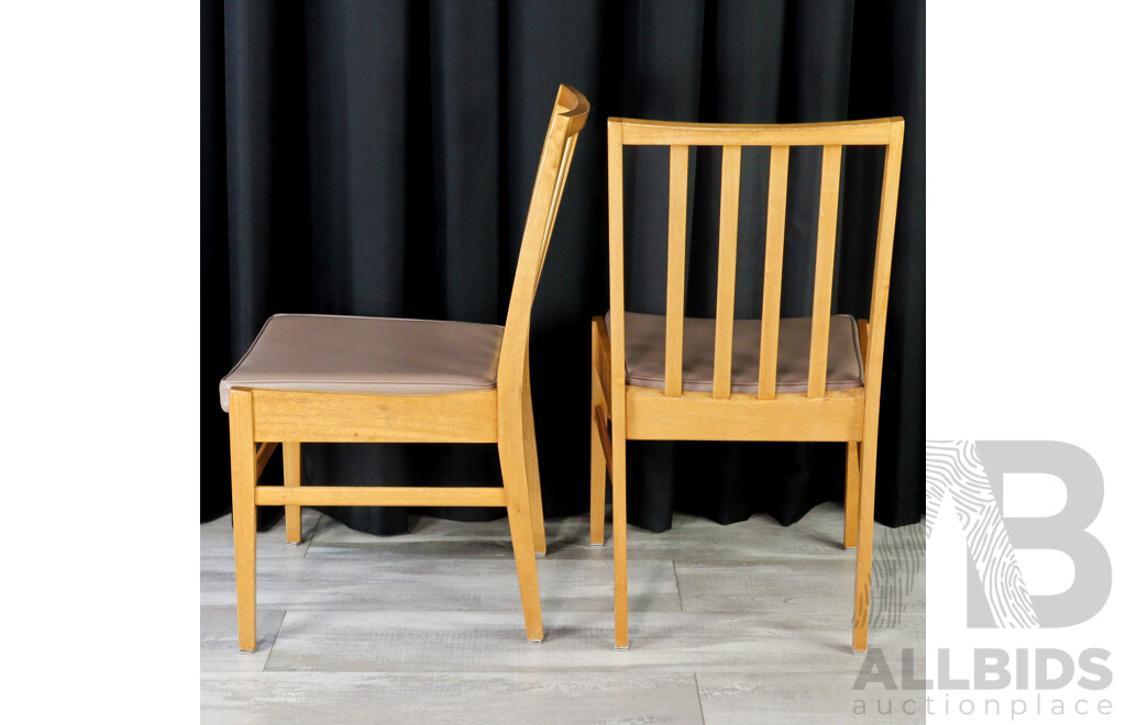 Set of Four Upholstered Timber Dining Chairs by K. Westra