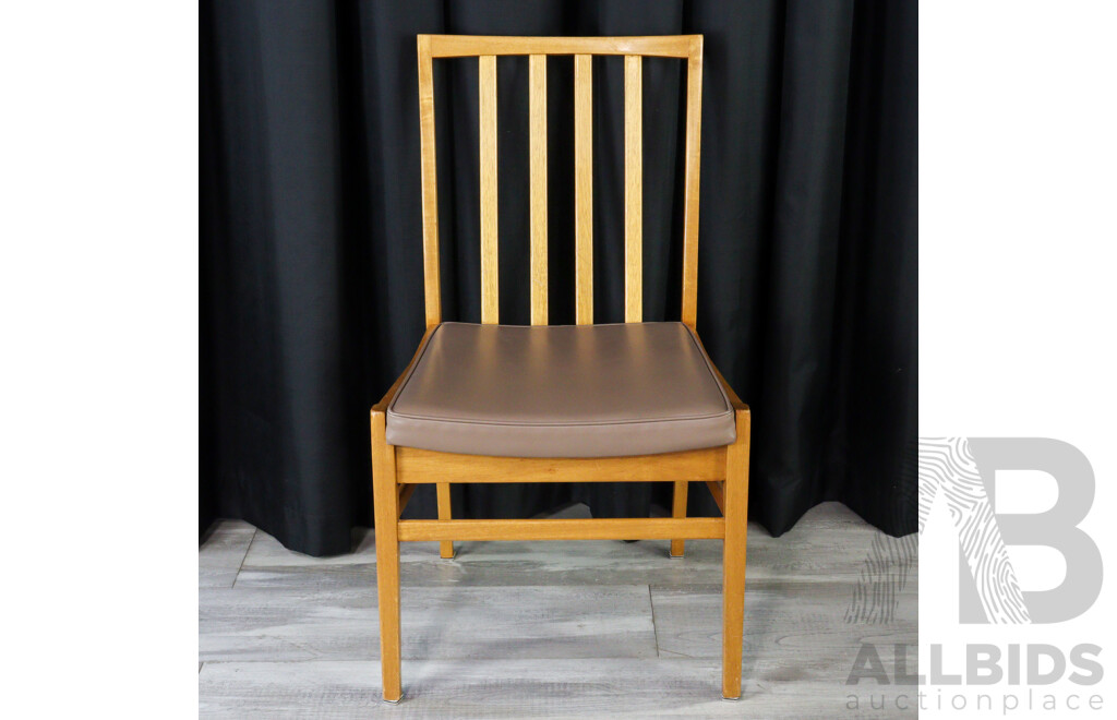 Set of Four Upholstered Timber Dining Chairs by K. Westra
