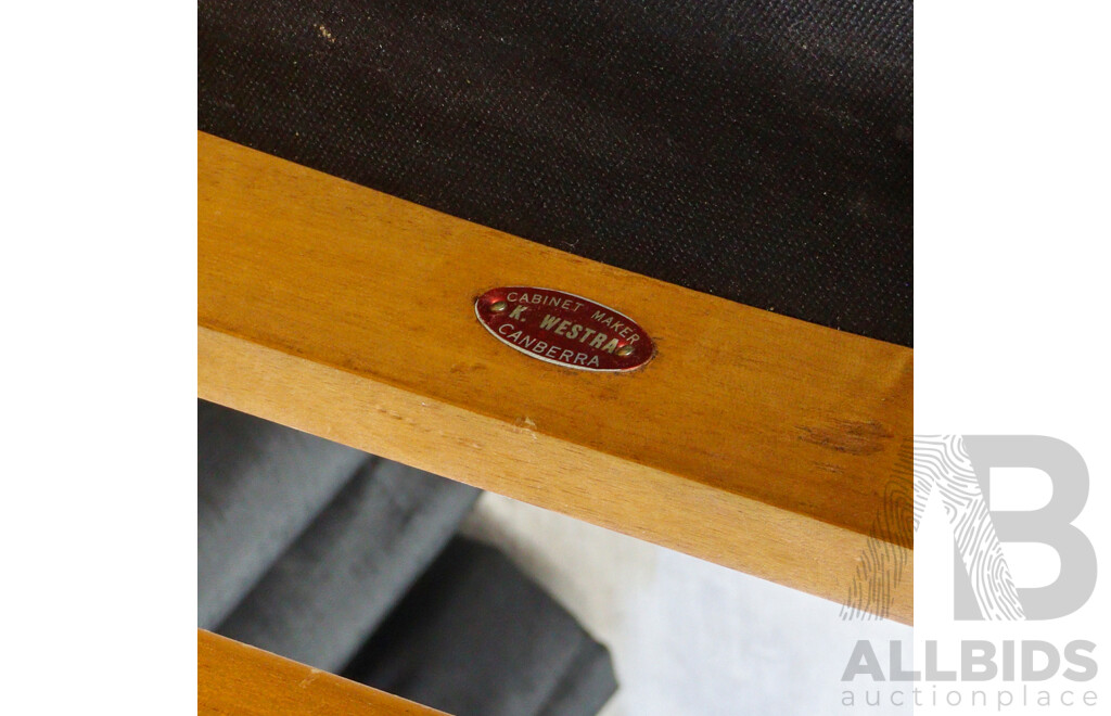 Set of Four Upholstered Timber Dining Chairs by K. Westra