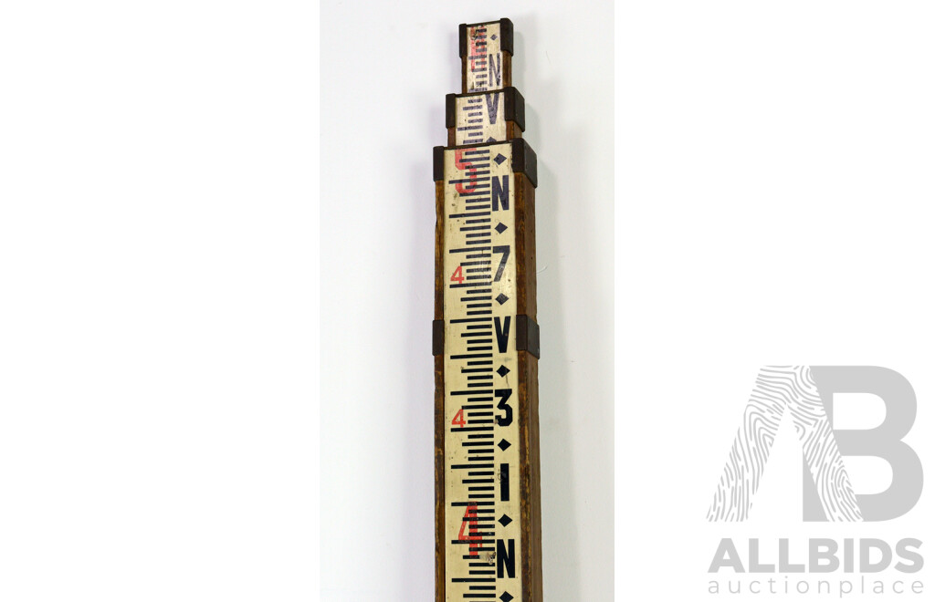 Vintage Timber Surveyors Collapsible Measuring Stick