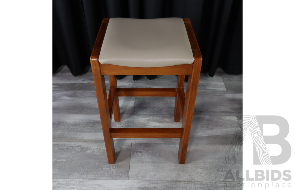 Set of Three Modern Pine Barstools