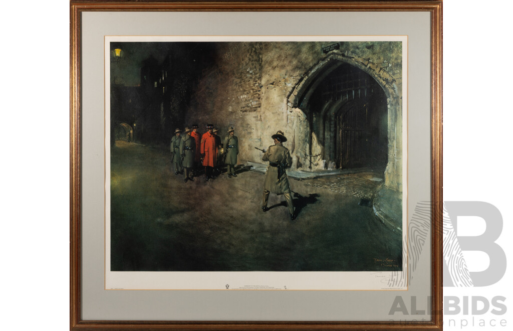 Terence Cuneo, (20th Century, British, 1907-1996), Ceremony of the Keys, Quality Vintage Limited Edition Reproduction Print of Original, 80 x 90 cm (frame)