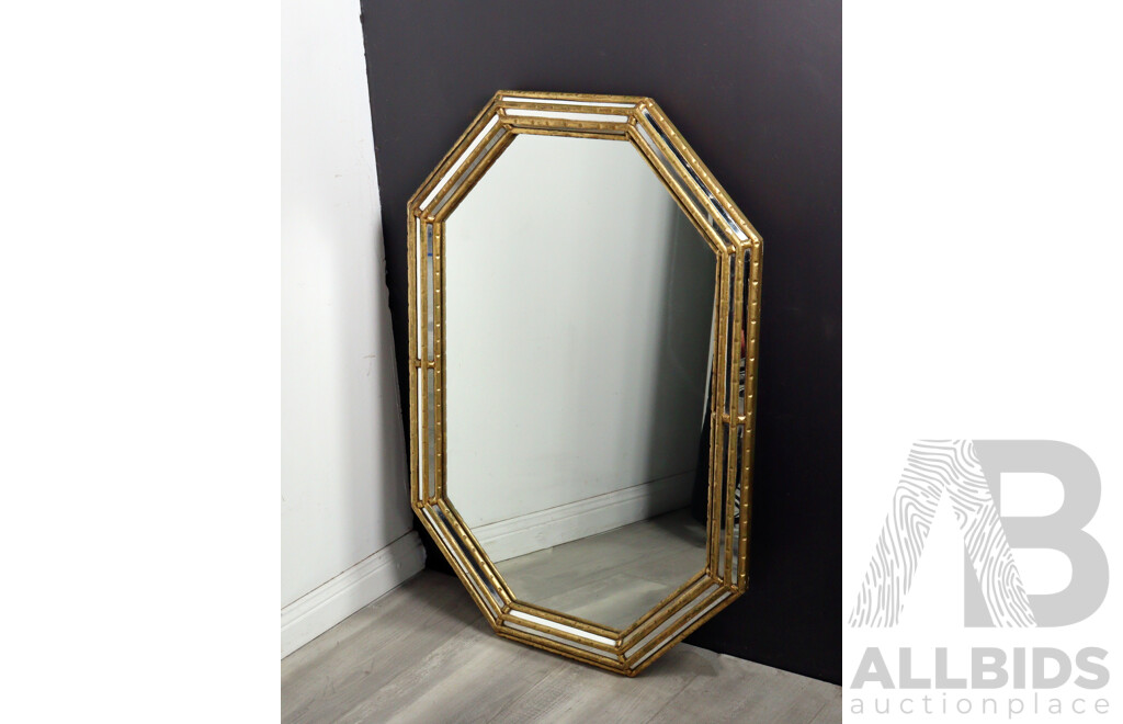 Faux Bamboo Framed Octagonal Mirror (1970)