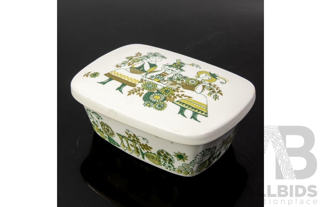 Mid Century 'Figgjo Market' Lidded Butter Dish by Turi Gramstad Oliver for Figgjo Norway