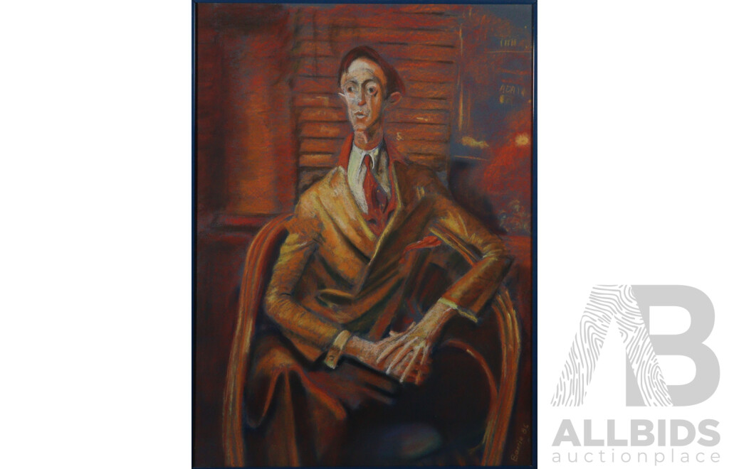 After William Dobell, (Australian, 1899-1970), Portrait of an Artist - Mr Joshua Smith, Original Pastel Copy of Original by Barrie (1986), 68.5 x 50.5 cm (frame)