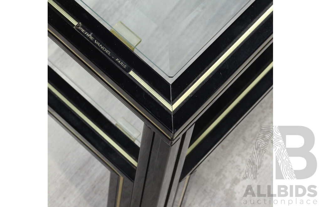Modern Two Tier Glass Top Coffee Table by Pierre Vandel