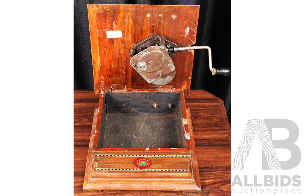 Antique Leo-Phone Gramophone with Copper Horn