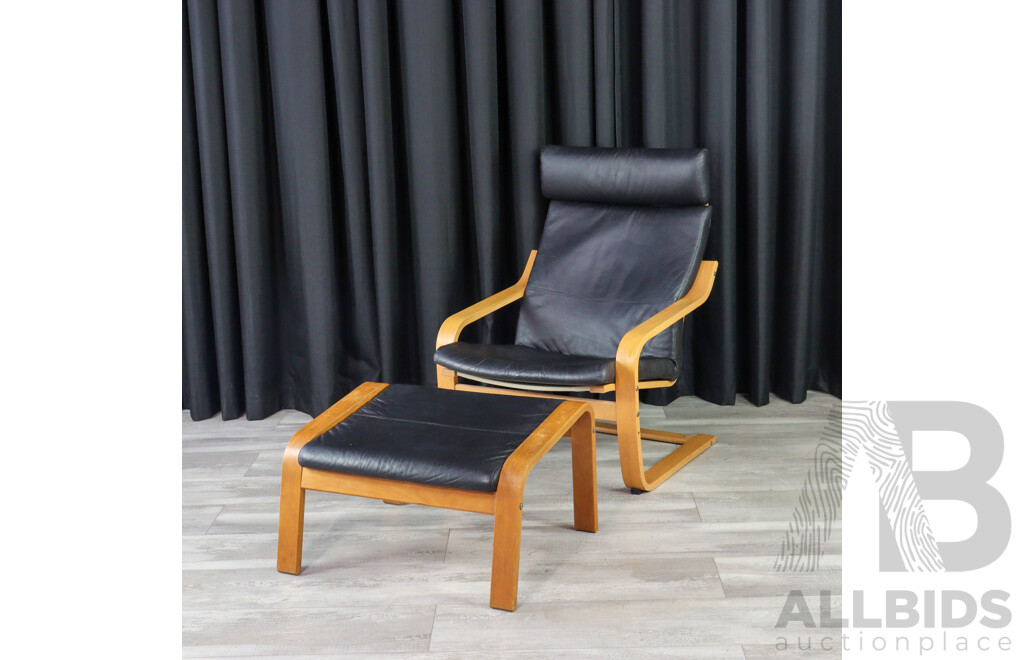 Bentwood Lounge Chair and Footstool by Ikea