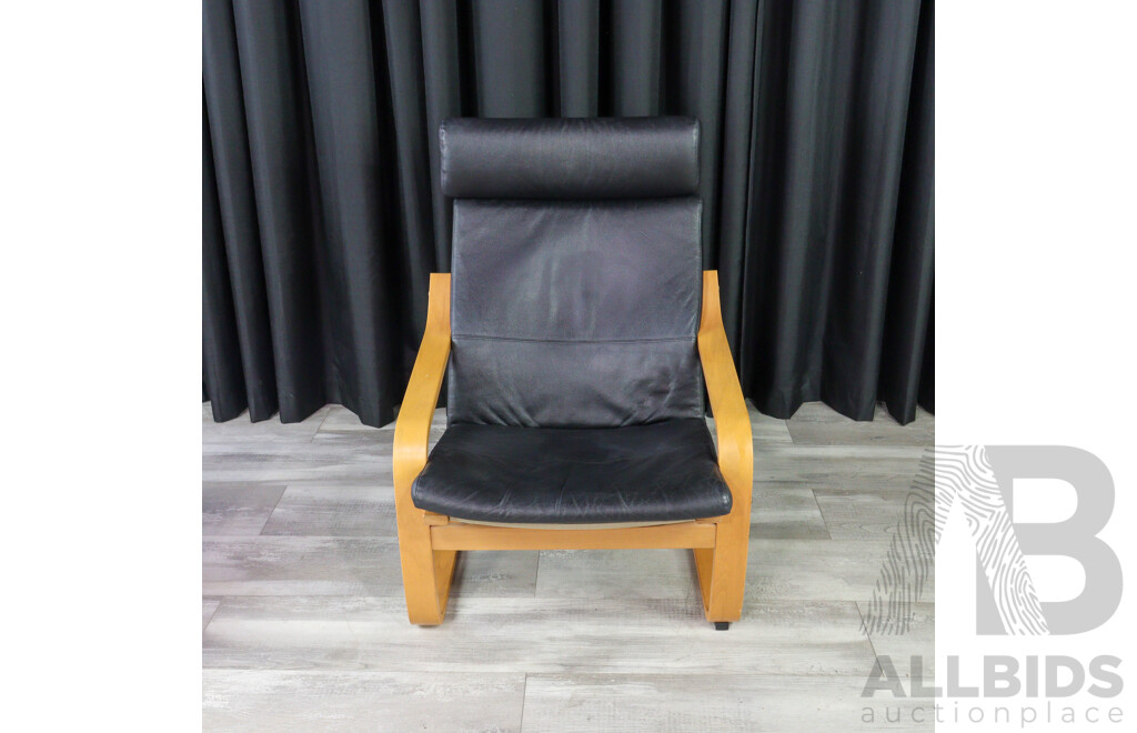 Bentwood Lounge Chair and Footstool by Ikea