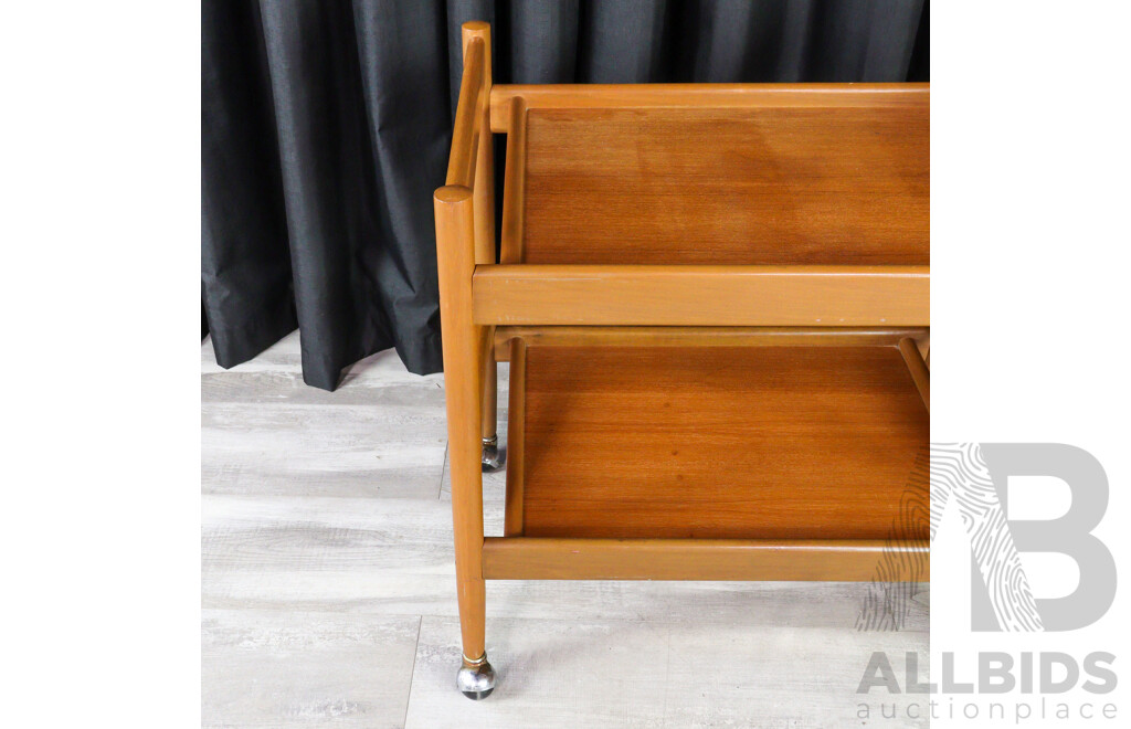 Vintage Teak Two Tier Drinks Trolley