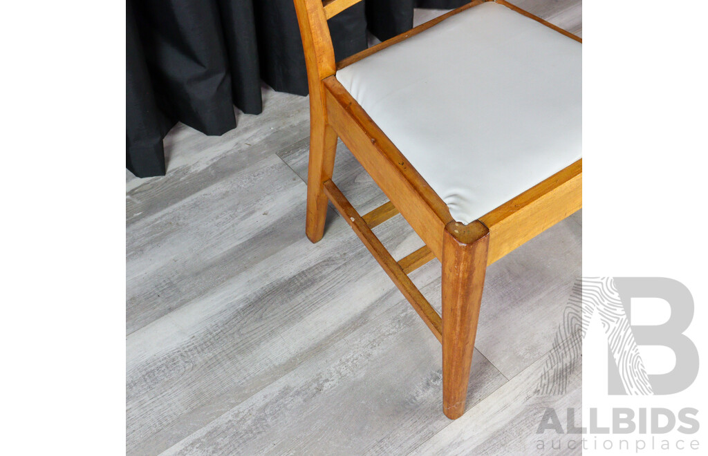 Pair of Silky Oak Ladder Back Dining Chairs