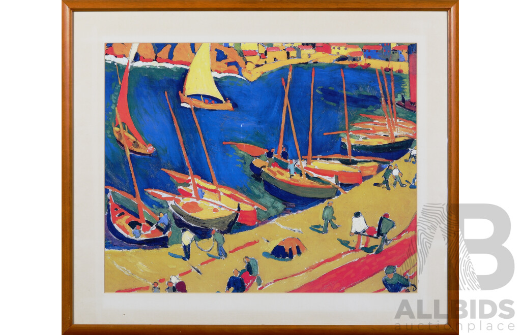 Andre Derain, (Fauvism, French, 1880-1954), Fishing Port Collioure, Poster Print of the 1905 Original Oil,  63 x 78 cm (image)