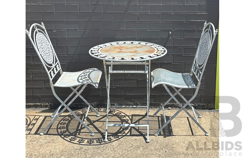 Painted Metal Three Piece Garden Suite