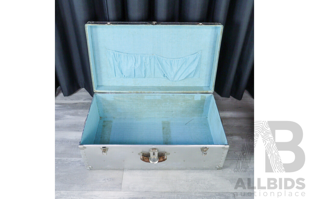 Pair of Graduated Aluninium Shipping Trunks