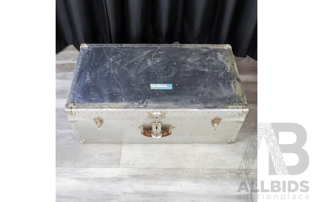 Pair of Graduated Aluninium Shipping Trunks