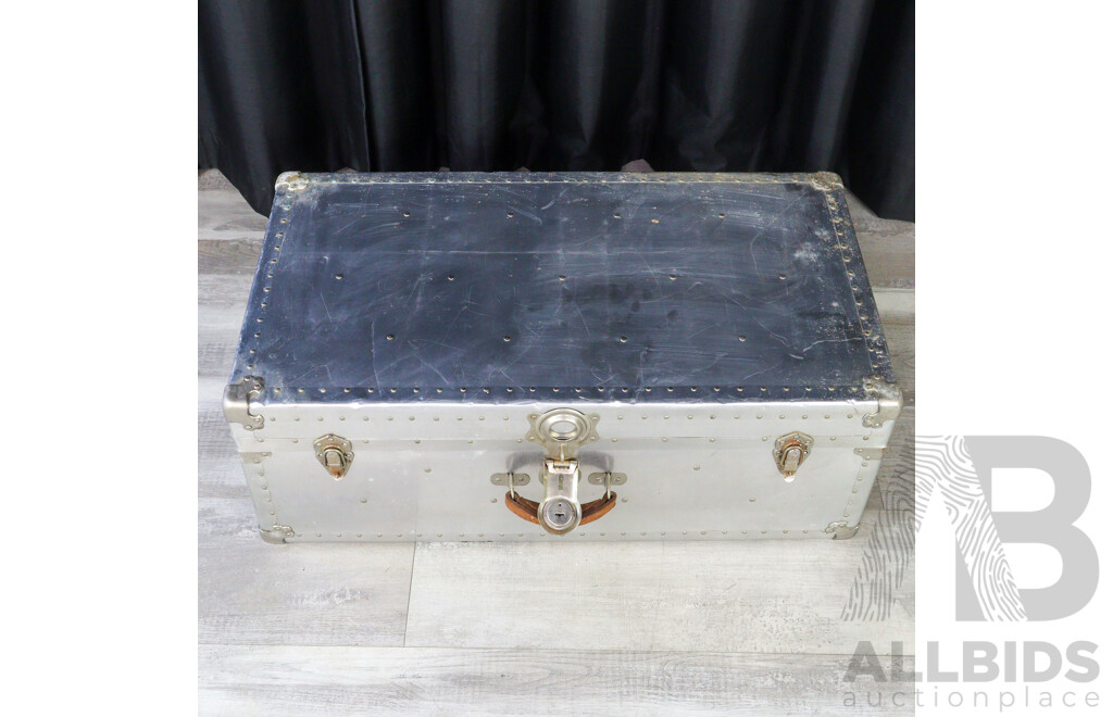 Pair of Graduated Aluninium Shipping Trunks