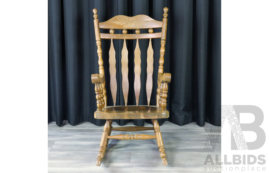 Carved Timber Rocking Chair