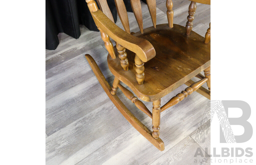 Carved Timber Rocking Chair