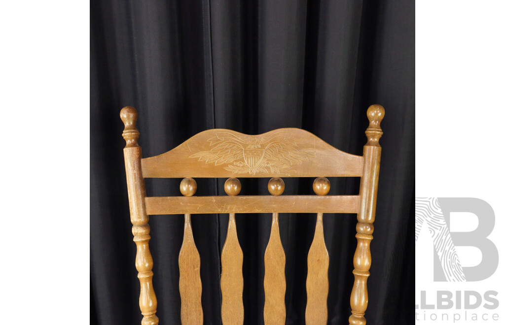 Carved Timber Rocking Chair