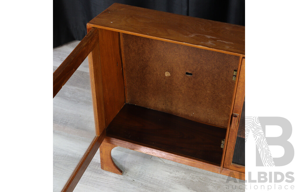 Mid Century Walnut Three Door Mini Display Case