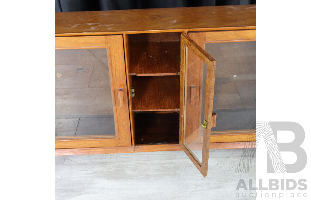 Mid Century Walnut Three Door Mini Display Case