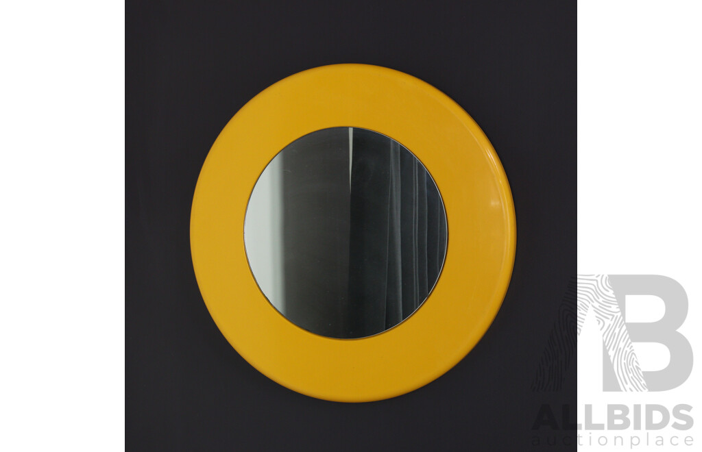 Yellow Mid Century Italian Space Age Mirror