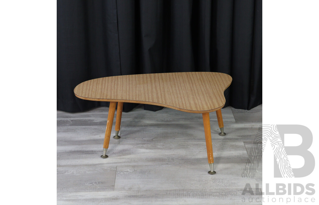 Mid Century Modern Kidney Shaped Coffee Table