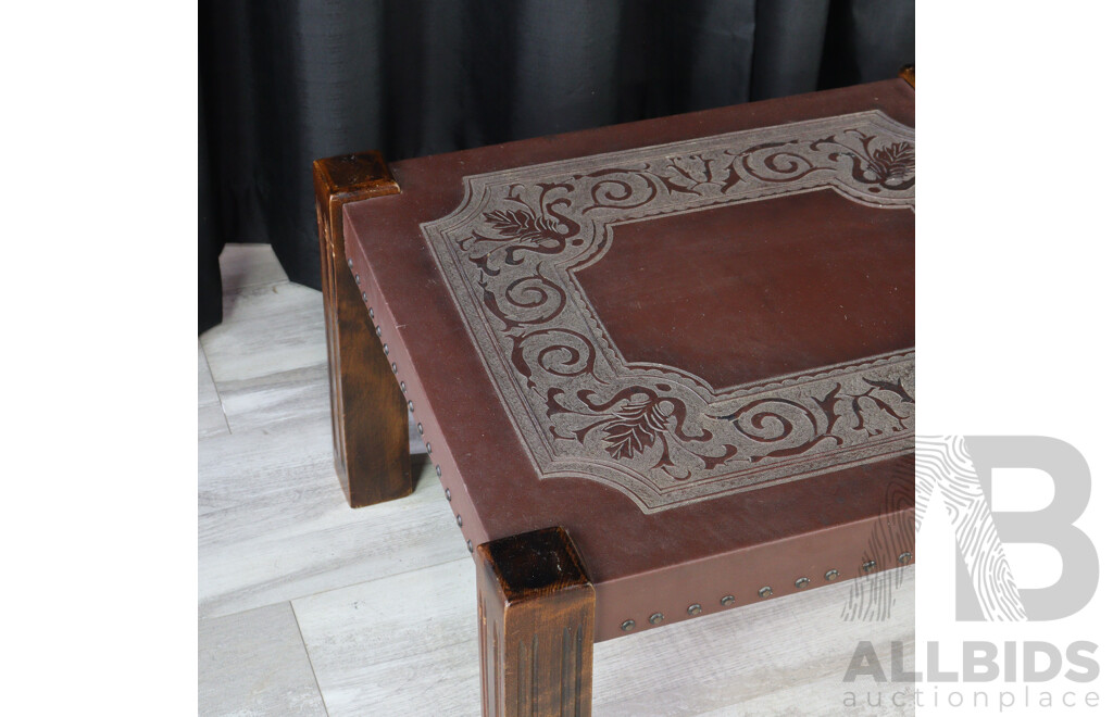 Pair of Etched Vinyl Coffee Tables