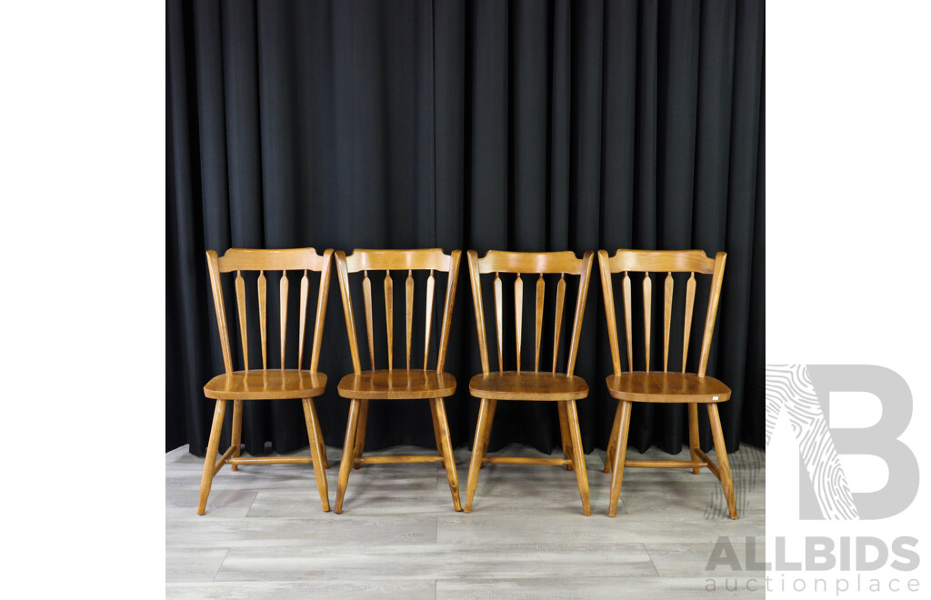 Set of Four Euro Furniture Timber Dining Chairs