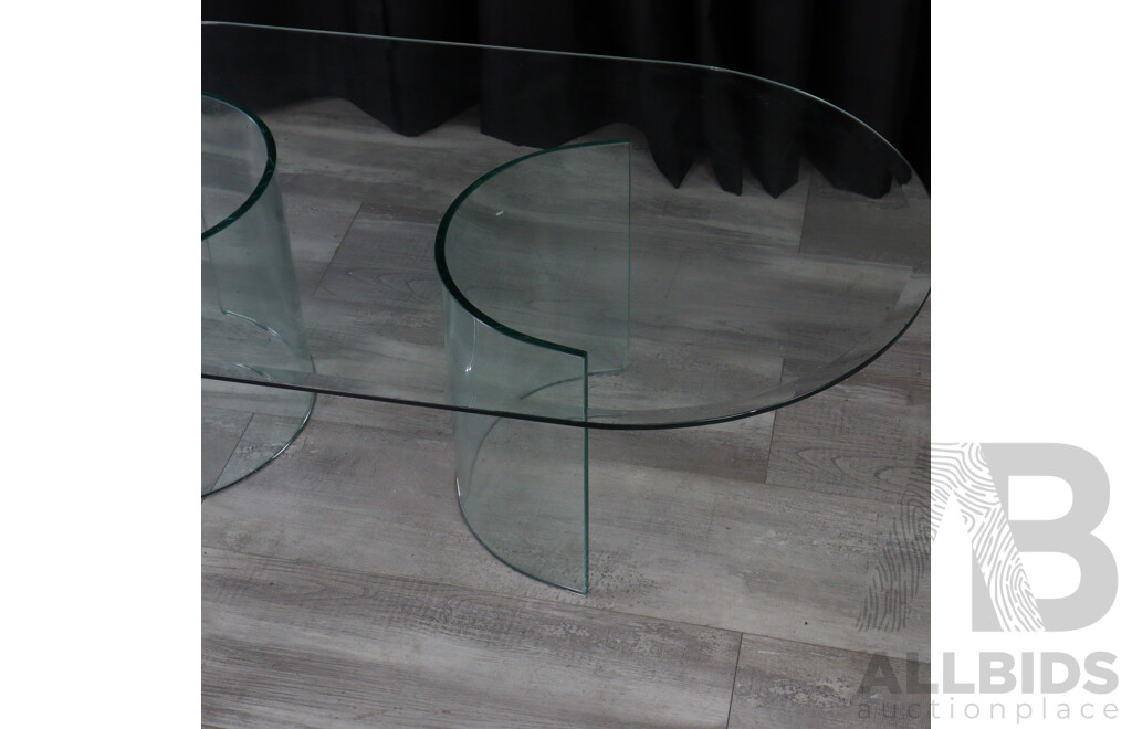 Oval Shaped Glass Coffee Table