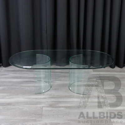 Oval Shaped Glass Coffee Table