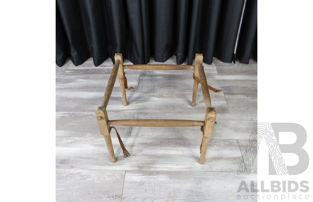 Pair of Vintage Safari Chair Frames with Stools