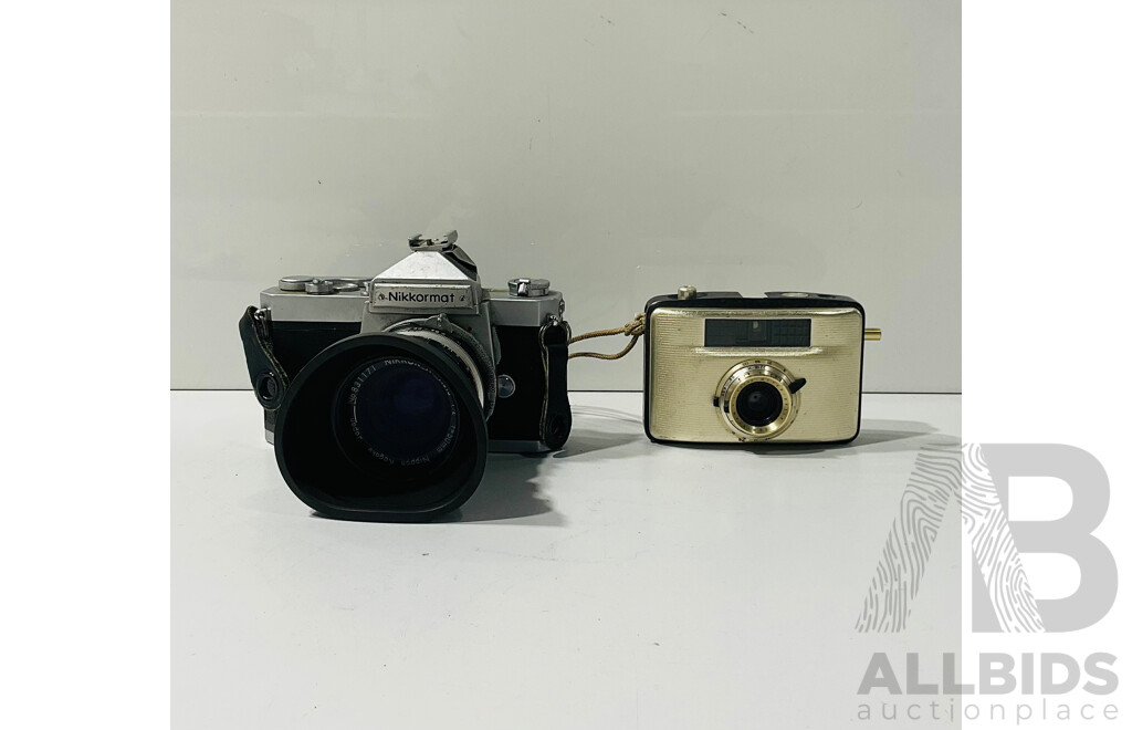 Pair of Vintage Cameras Including Nikon Nikkormat and Pentagon Pentium II