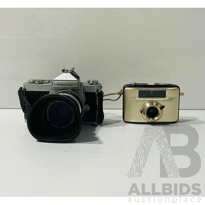 Pair of Vintage Cameras Including Nikon Nikkormat and Pentagon Pentium II