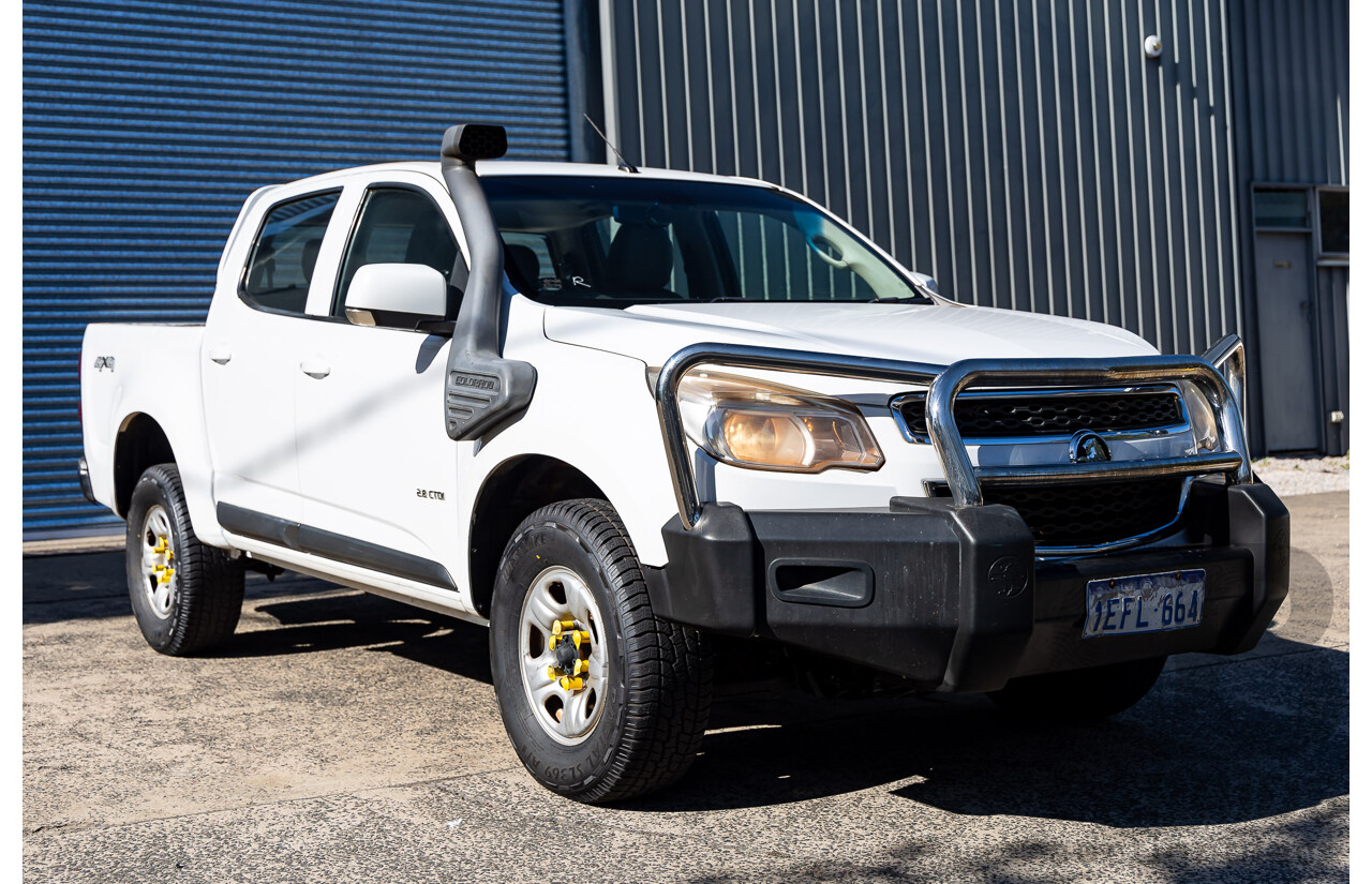 7/2013 Holden Colorado LX (4x4) RG Crew Cab P/Up White 2.8L