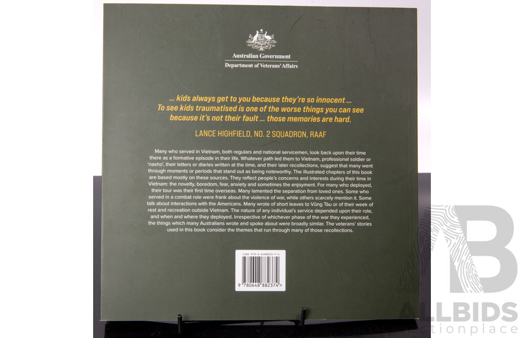 Two Books of Vietnam War Interest Comprising Operation Babylift, Signed by Author Ian Shaw, Along with Veteran Stories Vietnam, Dept Vet Affairs 2023, Both Soft Covers