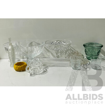 Collection Vintage and Other Crystal and Cut Glass Including Serving Dishes and More